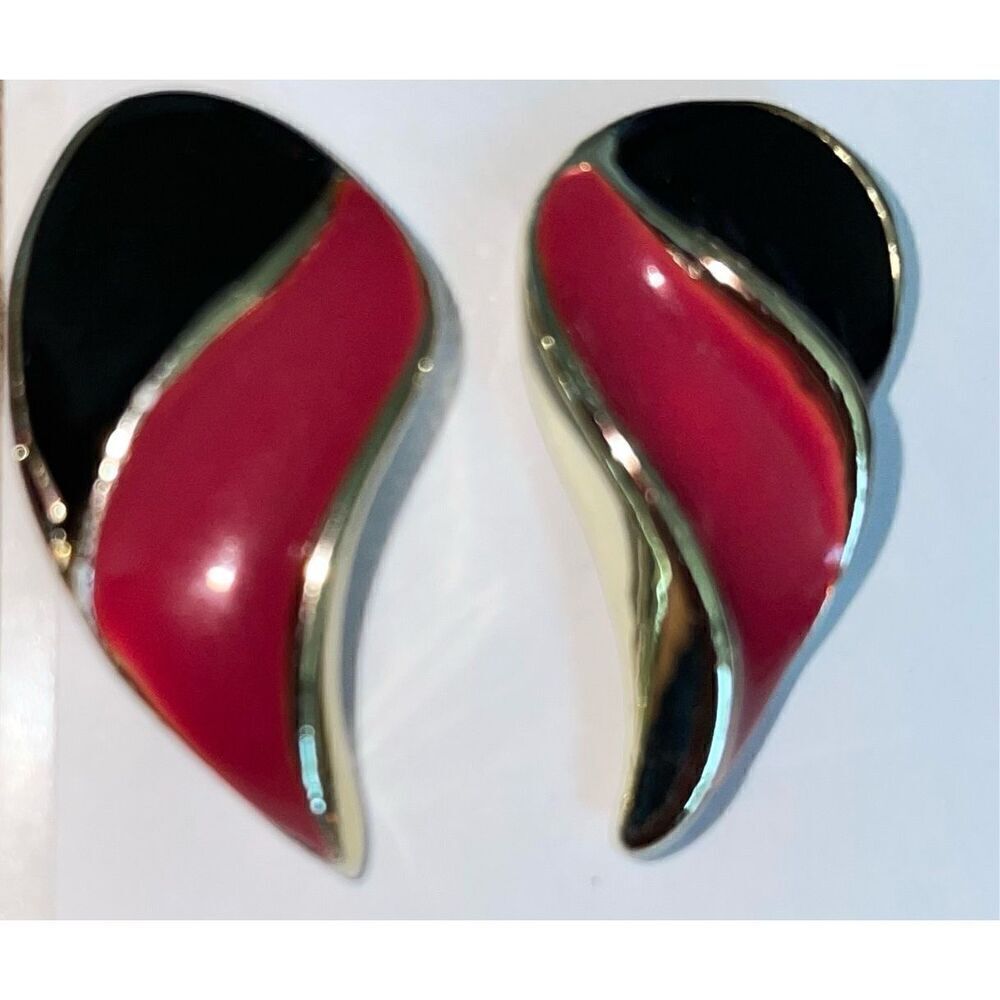 Vintage Estate 1980’s Enamel Angel Wings Earrings